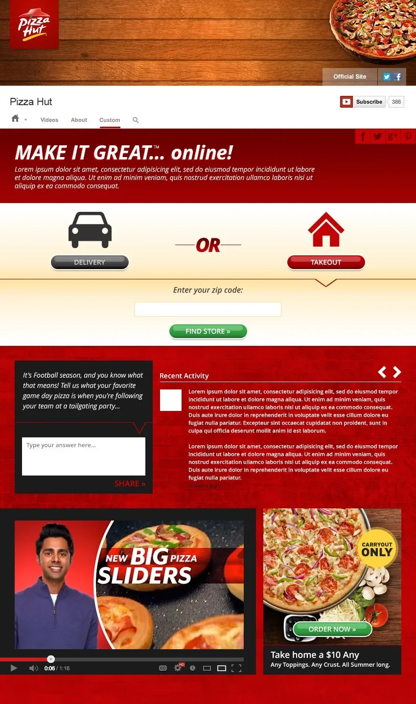 Wildfire design - Pizza Hut